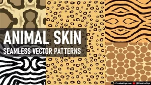 5 Animal Skin Seamless Patterns in Vector