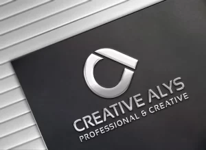 Silver Steel Logo Mockup