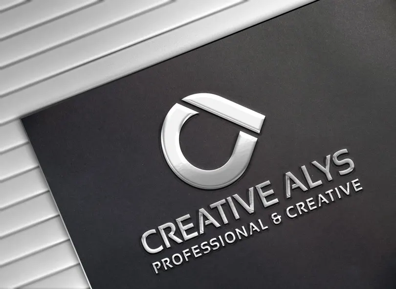 Silver Steel Logo Mockup for Free