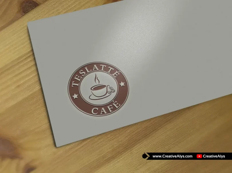 corporate paper-pressed logo mockup