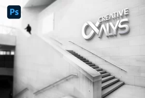 Free Download: 3D Wall Logo Mockup PSD