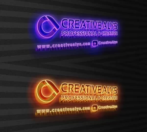 3D Neon Logo Mockup (Free PSD)