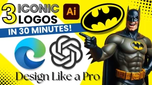 3 Iconic Logos in 30 Minutes! Design Like a Pro in Illustrator (Batman, ChatGPT, Microsoft Edge)