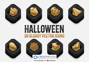Halloween 3D Glossy Vector Icons