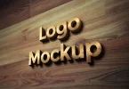 Free 3D Logo Wall Mockup