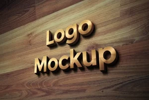 3D Logo Wall Mockup