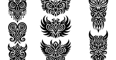 AI-Generated-Tribal-Owl-Tattoos-Free-Vectors