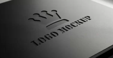 Luxury Engraved Logo Mockup on Dark Surface – PSD Branding Template