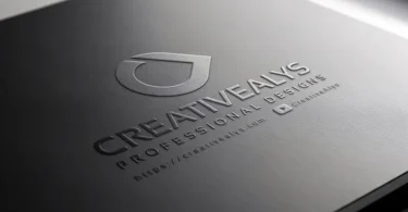 Download free stunning logo PSD mockup with embossed style on a black surface.