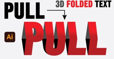 Free 3D folded paper text effect vector template and Adobe Illustrator tutorial