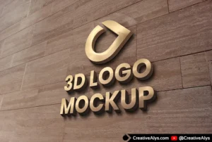 Free 3D Wall Logo Mockup (PSD) – Photorealistic Signage