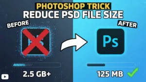 How to Reduce PSD File Size Drastically | Photoshop Trick