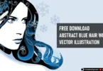 Abstract Blue Hair Woman Vector Illustration - Free AI, EPS, SVG Download
