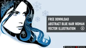 Abstract Blue Hair Woman Vector Illustration
