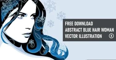 Abstract Blue Hair Woman Vector Illustration - Free AI, EPS, SVG Download