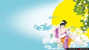 Elegant Asian Woman Vector Illustration