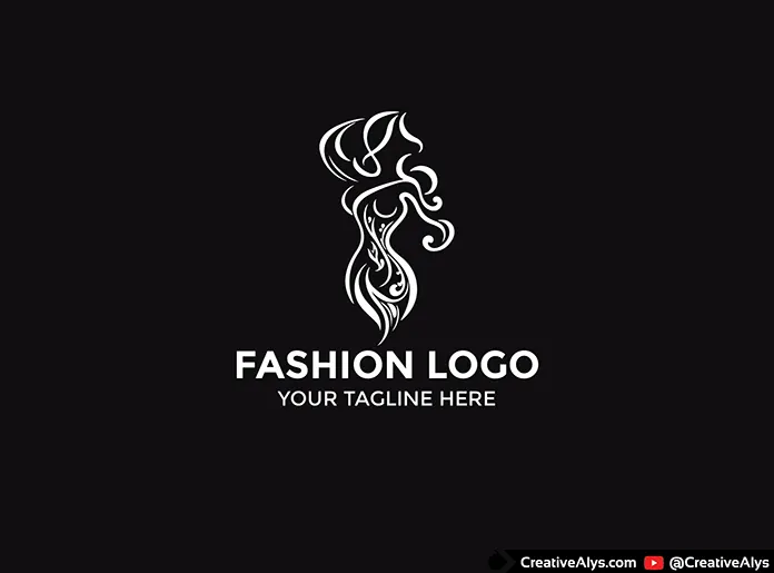 Elegant white beauty vector logo design for dark backgrounds and photo watermarking.