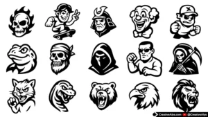 Bold Black & White Vector Mascots and Illustrations