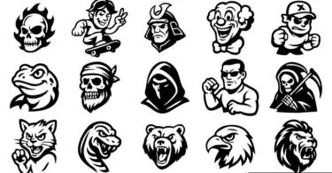 Bold Black & White Vector Mascots and Illustrations – Free Download