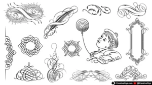 Calligraphic Ornaments in Vector