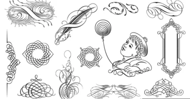 Calligraphic Ornaments in vector