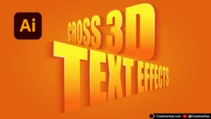 How to Create Cross 3D Glossy Text Effects in Adobe Illustrator (Free AI File)