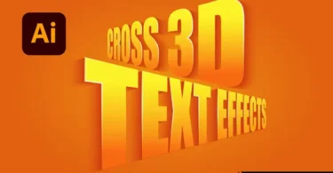 How to Create Cross 3D Glossy Text Effects in Adobe Illustrator (Free AI File)