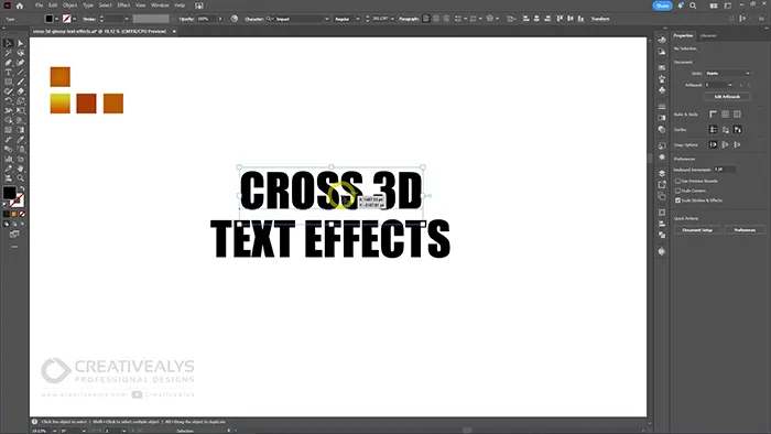 cross-3d-glossy-text-effect-illustrator-step1