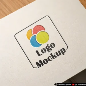 Free Paper Pressed Logo Mockup (Realistic Emboss Effect)