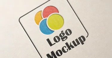 Free paper pressed logo mockup with realistic embossed effect