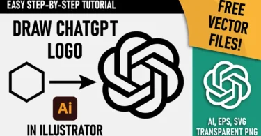 Step-by-step geometric guide to creating the ChatGPT logo in Adobe Illustrator