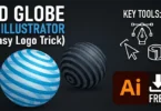 Step by step tutorial on how to make a 3D striped globe in Adobe Illustrator