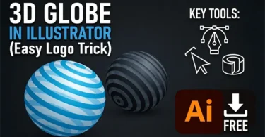 Step by step tutorial on how to make a 3D striped globe in Adobe Illustrator