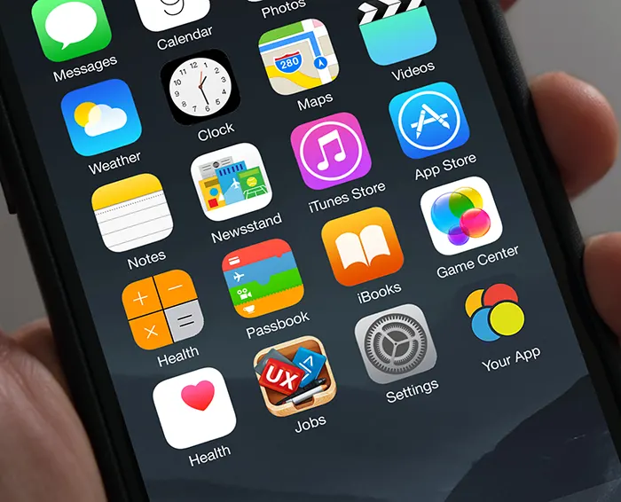 iPhone in Hand App Icon Mockup Free PSD