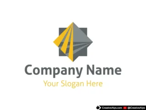 Modern yellow and gray geometric consulting company logo template in vector AI and EPS format