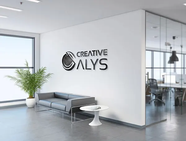 Office Wall Branding Design Mockup Template for Photoshop