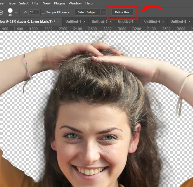 Refine Hair Tool in Photoshop Select and Mask